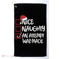Nice Naughty An Attempt Was Made Christmas List Golf Towel thumb 0