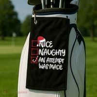 Nice Naughty An Attempt Was Made Christmas List Golf Towel thumb 2