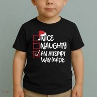 Nice Naughty An Attempt Was Made Christmas List Toddler T-Shirt thumb 2