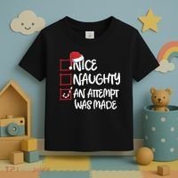 Nice Naughty An Attempt Was Made Christmas List Toddler T-Shirt thumb 3