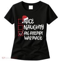 Nice Naughty An Attempt Was Made Christmas List Women's T-Shirt thumb 0