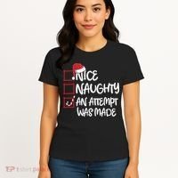 Nice Naughty An Attempt Was Made Christmas List Women's T-Shirt thumb 4