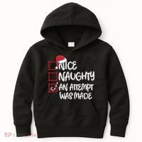 Nice Naughty An Attempt Was Made Christmas List Kids Hoodie thumb 0