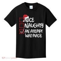 Nice Naughty An Attempt Was Made Christmas List Kids T-Shirt thumb 0