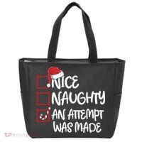 Nice Naughty An Attempt Was Made Christmas List Tote Bag thumb 0