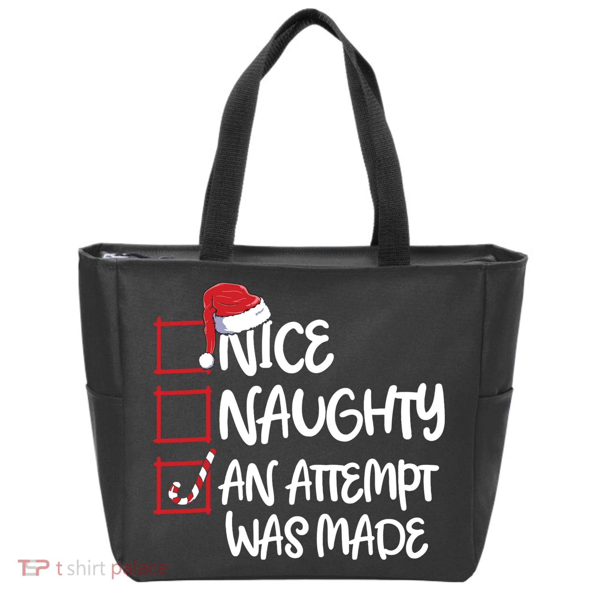 Nice Naughty An Attempt Was Made Christmas List Tote Bag