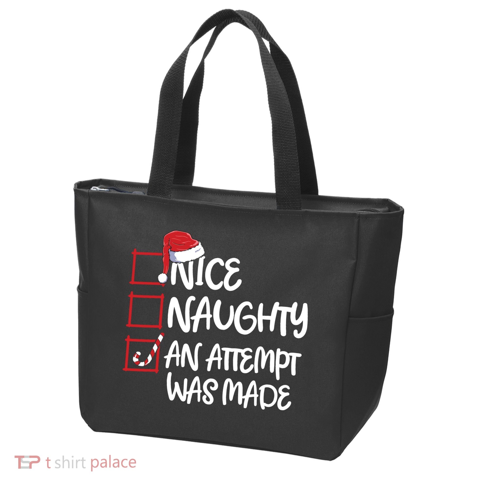 Nice Naughty An Attempt Was Made Christmas List Tote Bag