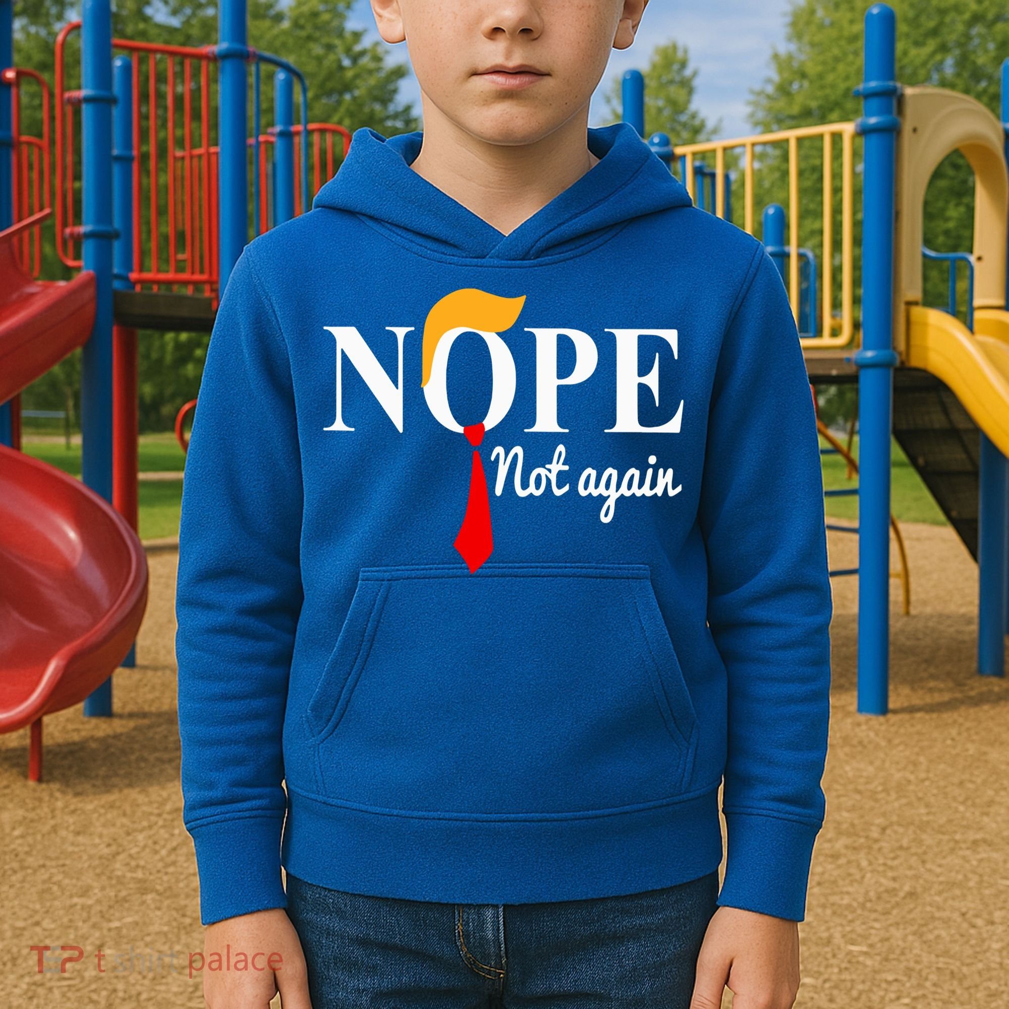 Nope Not Again Funny Trump Kids Hoodie