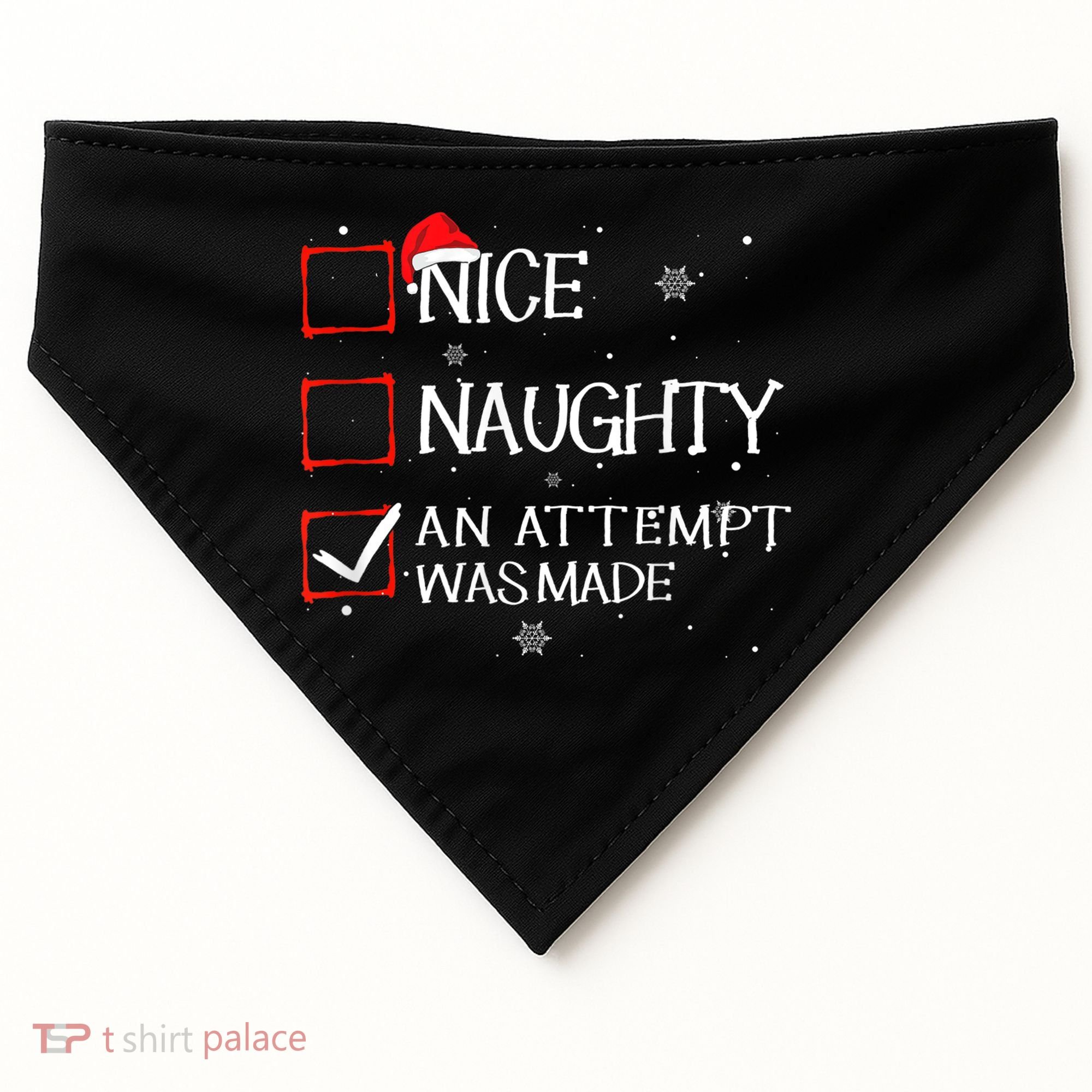 Nice Naughty An Attempt Was Made Christmas List USA-Made Doggie Bandana