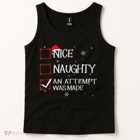 Nice Naughty An Attempt Was Made Christmas List Tank Top thumb 2