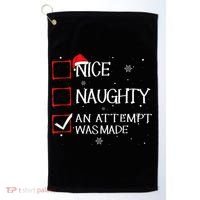 Nice Naughty An Attempt Was Made Christmas List Golf Towel thumb 0
