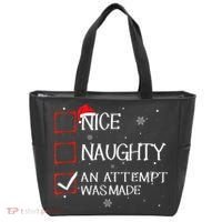 Nice Naughty An Attempt Was Made Christmas List Tote Bag thumb 0