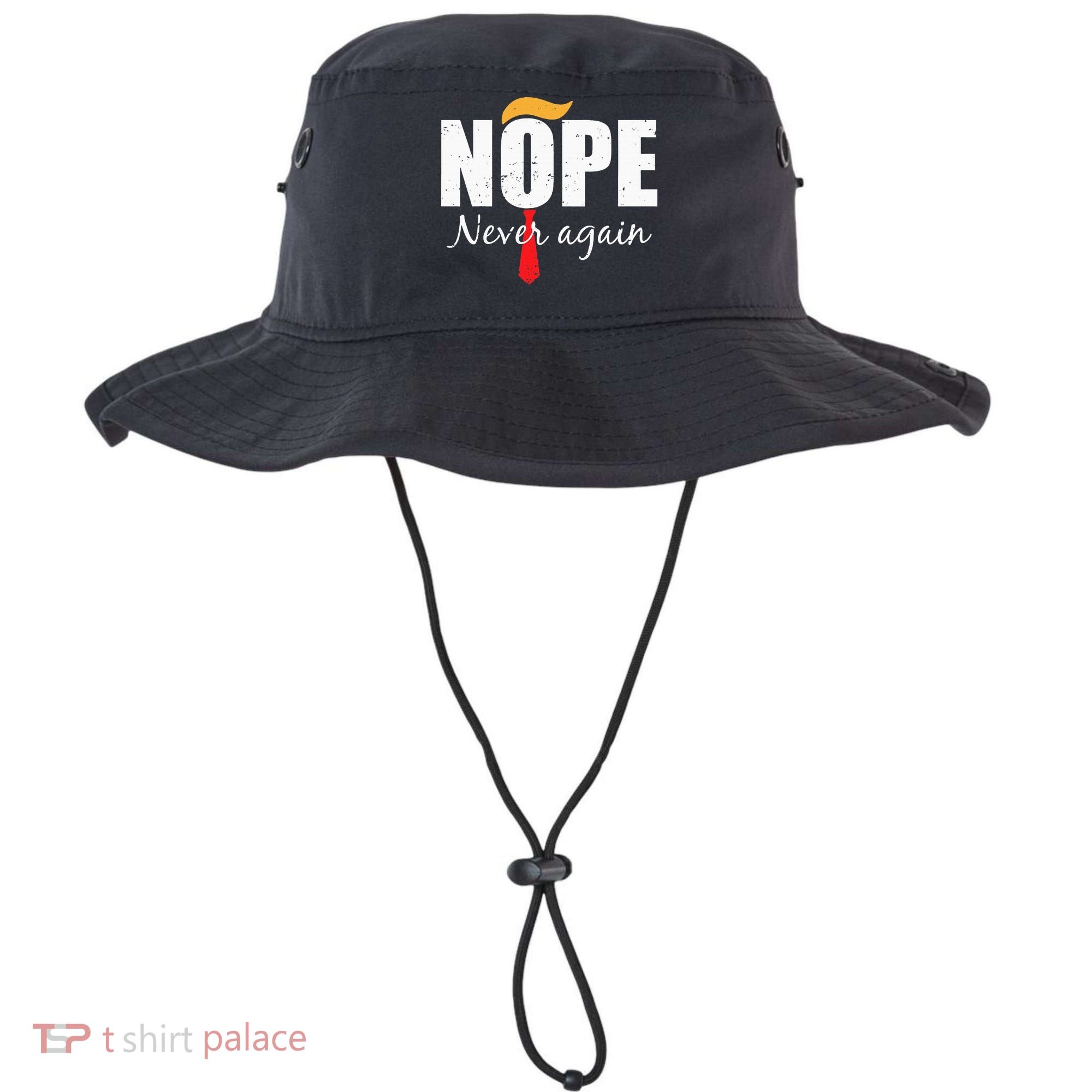 Nope Never Again Funny Trump Hair Bucket Hat