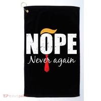 Nope Never Again Funny Trump Hair Golf Towel thumb 0
