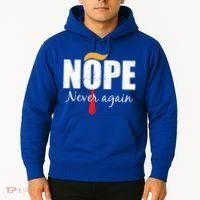 Nope Never Again Funny Trump Hair Hoodie thumb 2
