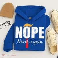 Nope Never Again Funny Trump Hair Hoodie thumb 4