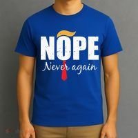 Nope Never Again Funny Trump Hair T-Shirt thumb 3