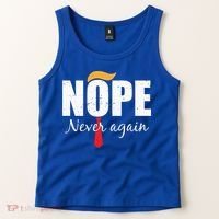 Nope Never Again Funny Trump Hair Tank Top thumb 2