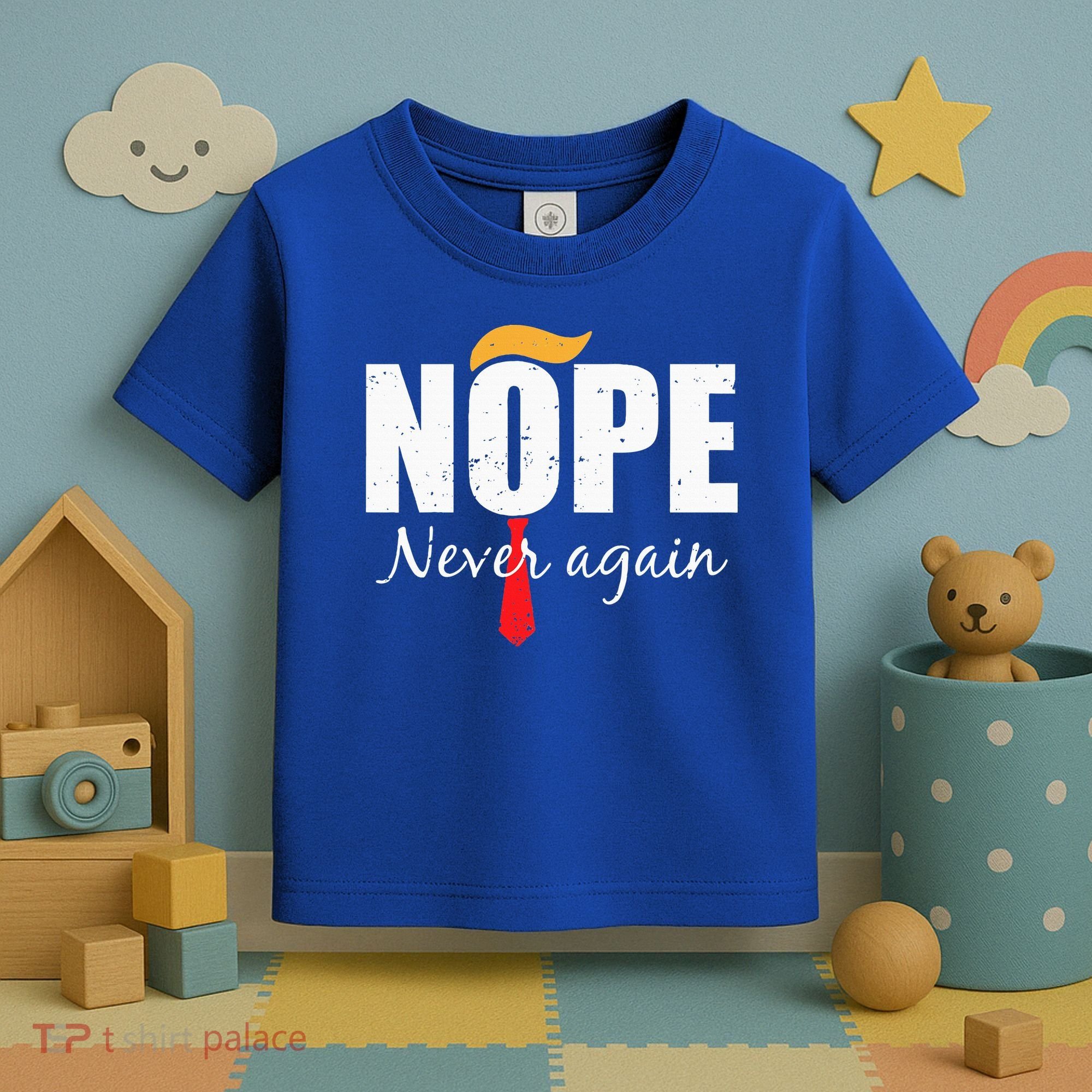 Nope Never Again Funny Trump Hair Toddler T-Shirt