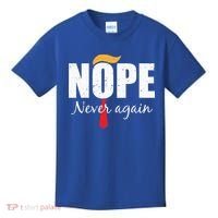 Nope Never Again Funny Trump Hair Kids T-Shirt thumb 0