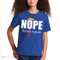 Nope Never Again Funny Trump Hair Kids T-Shirt thumb 2
