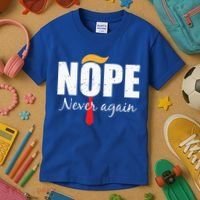 Nope Never Again Funny Trump Hair Kids T-Shirt thumb 3