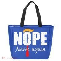 Nope Never Again Funny Trump Hair Tote Bag thumb 0