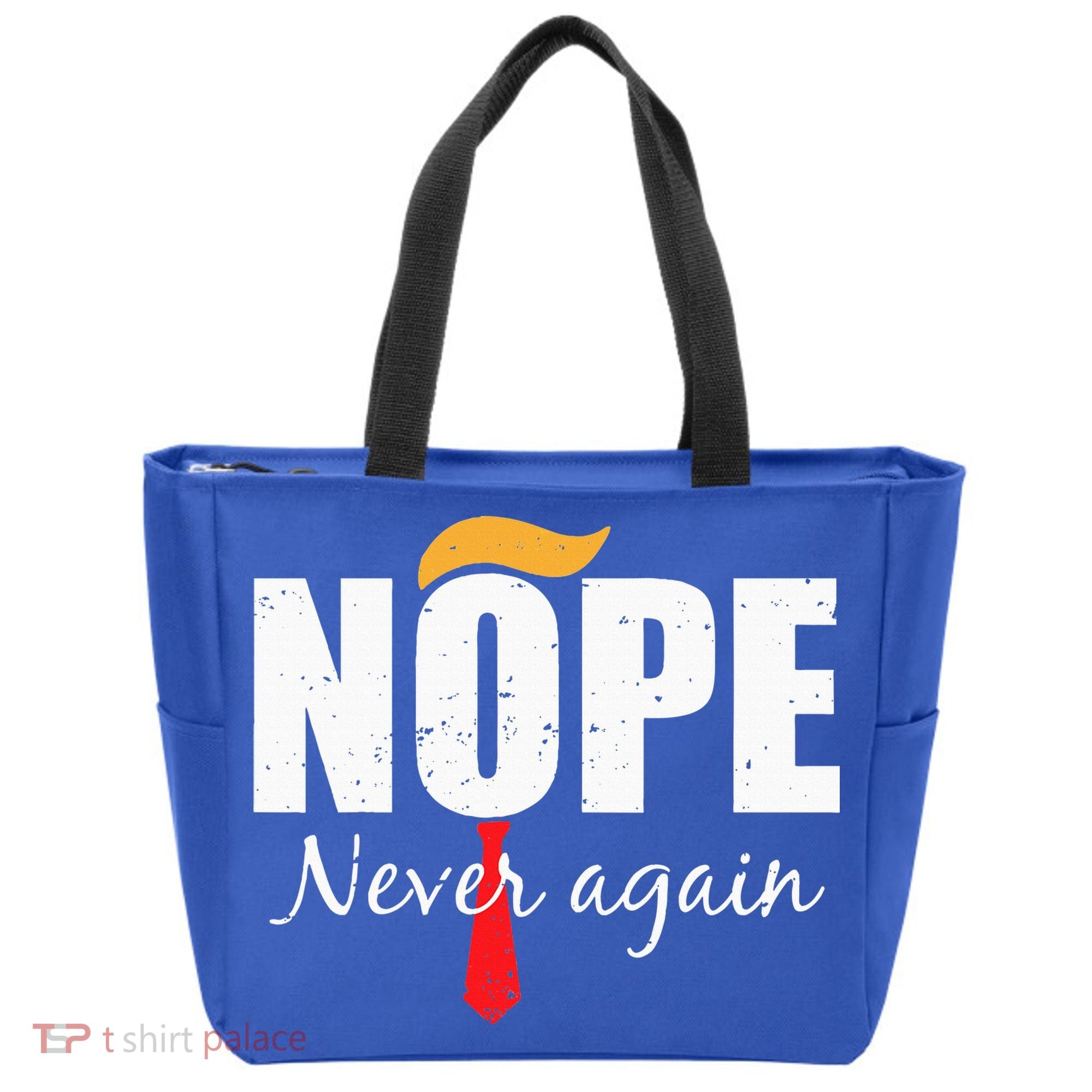 Nope Never Again Funny Trump Hair Tote Bag