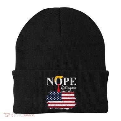 Nope Not Again Funny Trump Beanie
