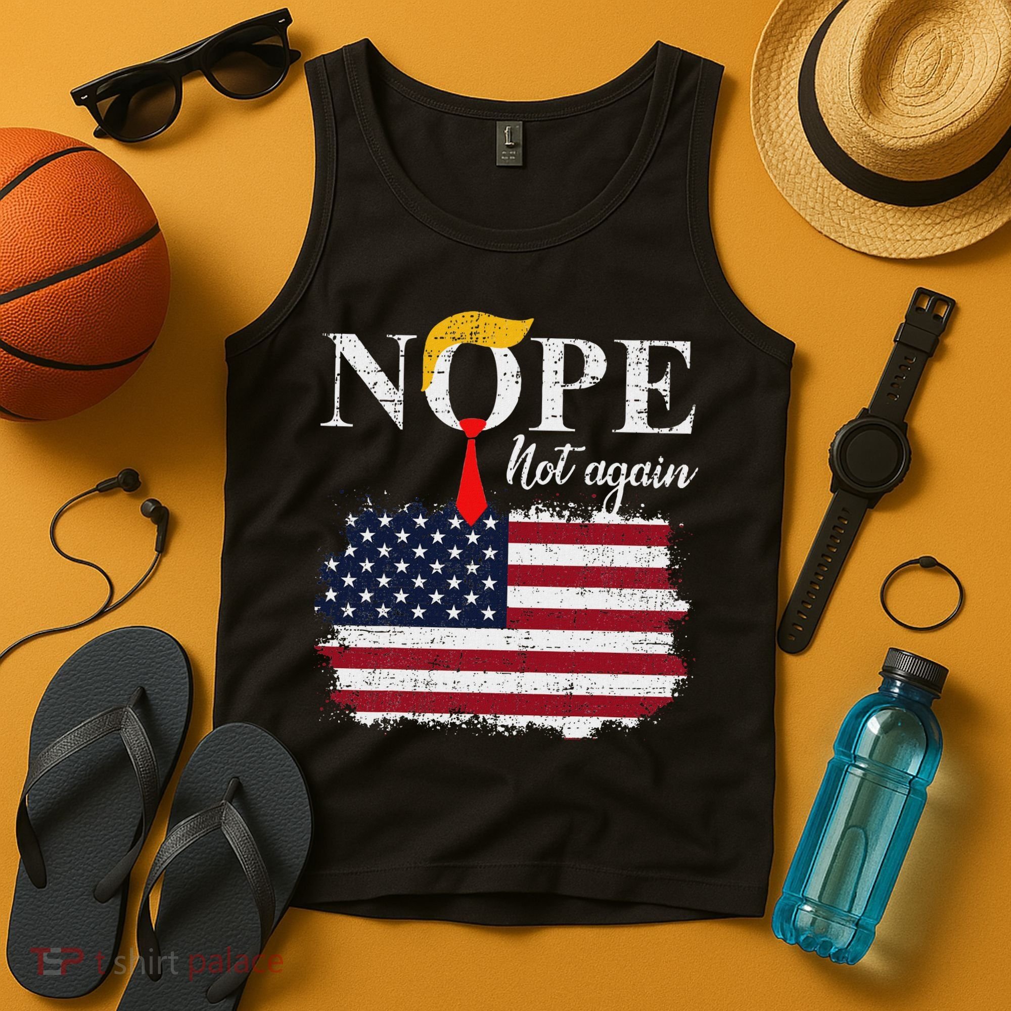 Nope Not Again Funny Trump Tank Top