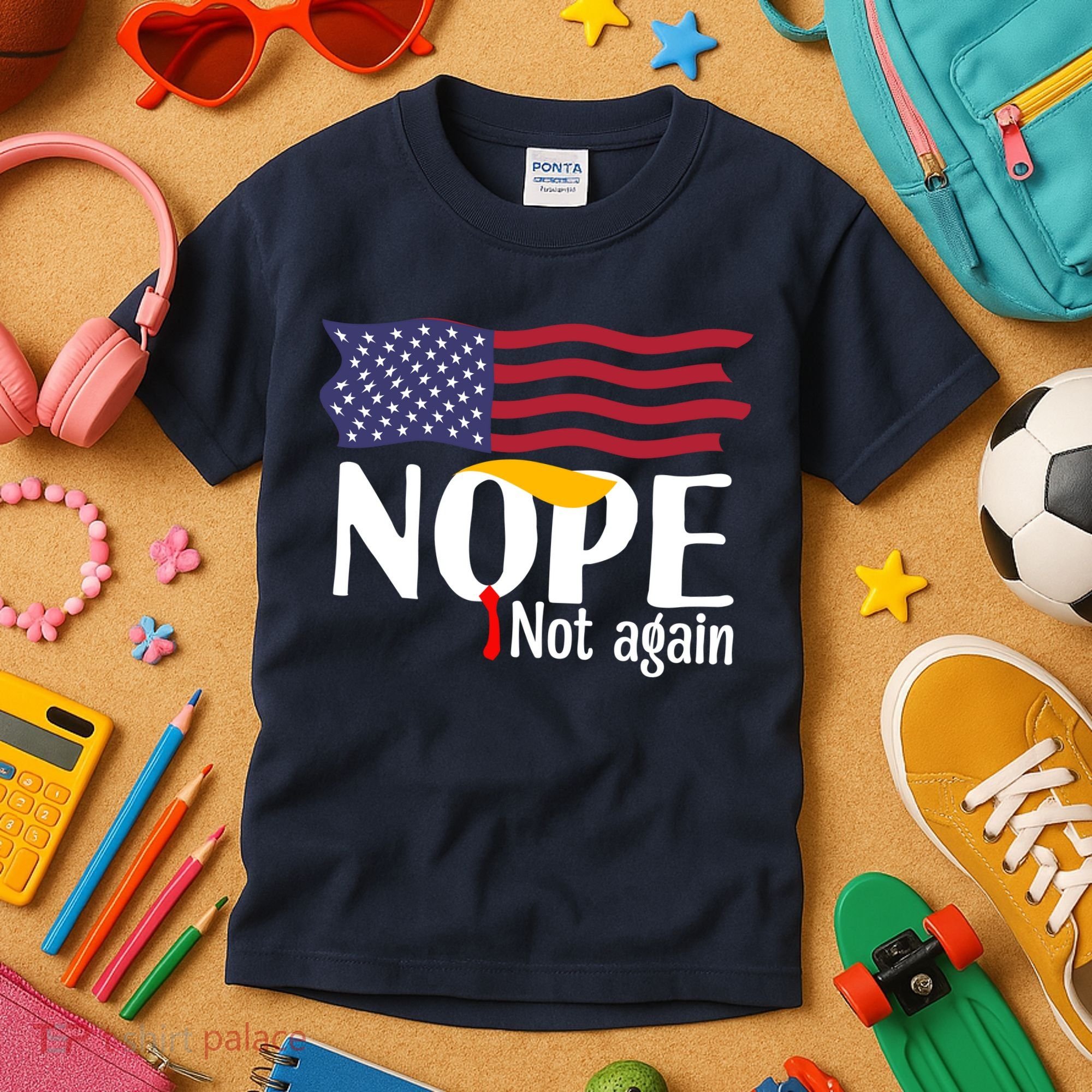 Nope Not Again Funny Trump Nope Not Again Trump Kids T-Shirt