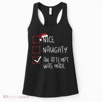 Nice Naughty An Attempt Was Made Christmas List Santa Claus Women's Tank Top thumb 0