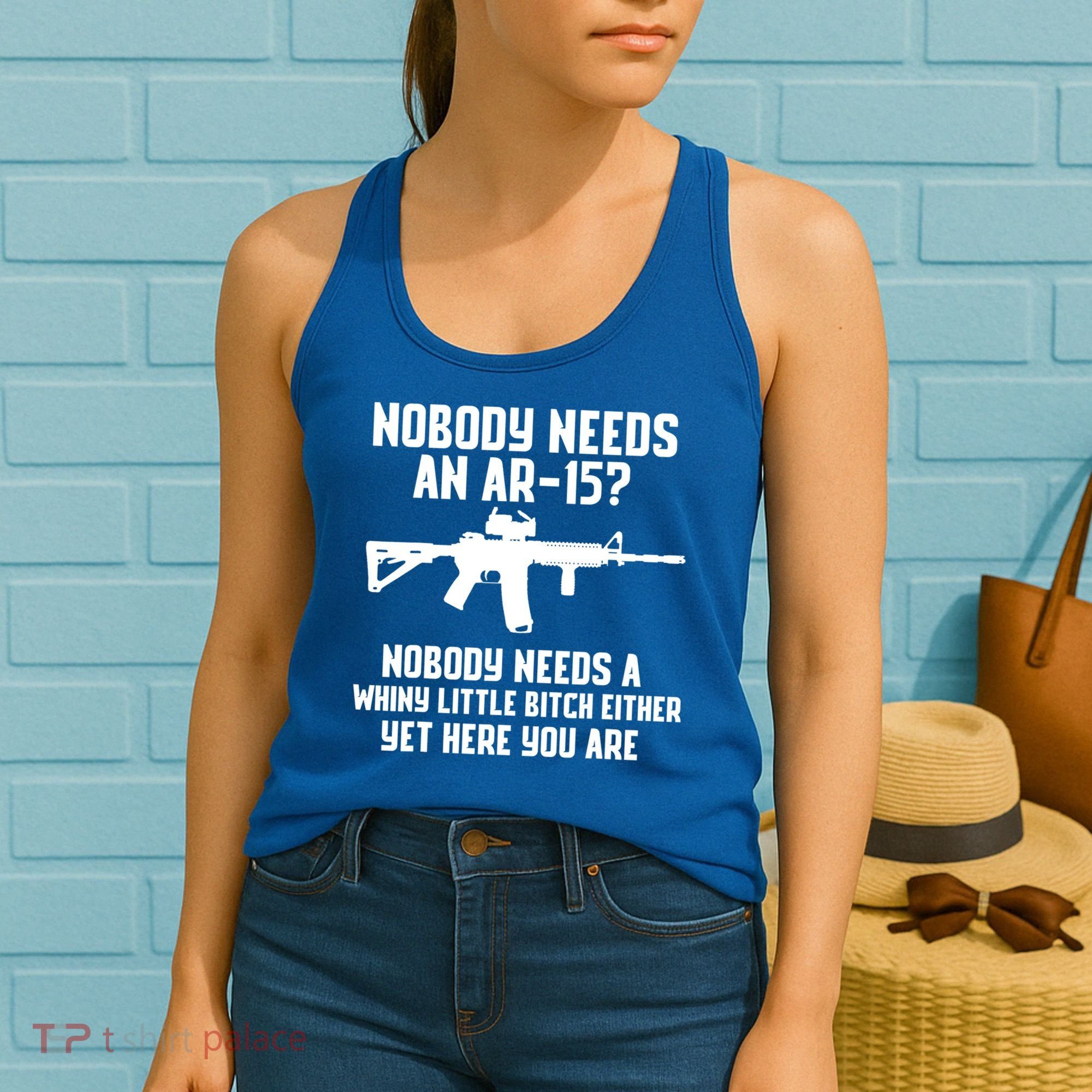 Nobody Needs An AR15? Funny Pro Gun Shirt Red Dot AR Gift Women's Tank Top
