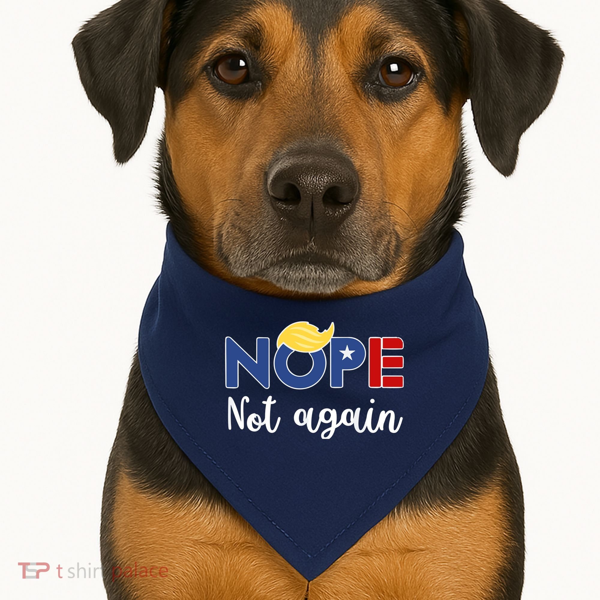 Nope Not Again Funny Trump USA-Made Doggie Bandana