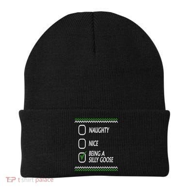 Naughty Nice Being A Silly Goose Christmas Beanie
