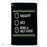 Naughty Nice Being A Silly Goose Christmas Golf Towel thumb 0