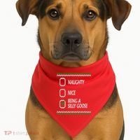 Naughty Nice Being A Silly Goose Christmas USA-Made Doggie Bandana thumb 1