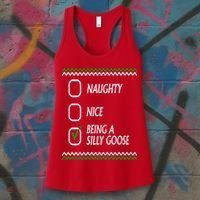 Naughty Nice Being A Silly Goose Christmas Women's Tank Top thumb 3