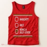 Naughty Nice Being A Silly Goose Christmas Tank Top thumb 2