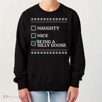 Naughty Nice Being A Silly Goose Funny Christmas Xmas  Women's Sweatshirt thumb 0