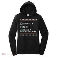 Naughty Nice Being A Silly Goose Funny Christmas Xmas  Women's Hoodie thumb 0