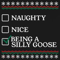 Naughty Nice Being A Silly Goose Funny Christmas Xmas  Women's Hoodie thumb 2