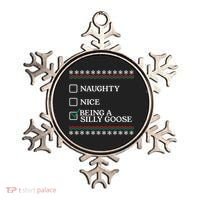 Naughty Nice Being A Silly Goose Funny Christmas Xmas  Ornament thumb 0