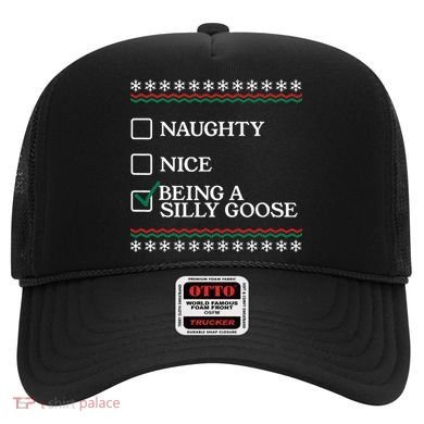 Naughty Nice Being A Silly Goose Funny Christmas Xmas  Hat