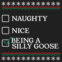 Naughty Nice Being A Silly Goose Funny Christmas Xmas  Golf Towel thumb 3