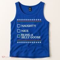 Naughty Nice Being A Silly Goose Funny Christmas Xmas  Tank Top thumb 2