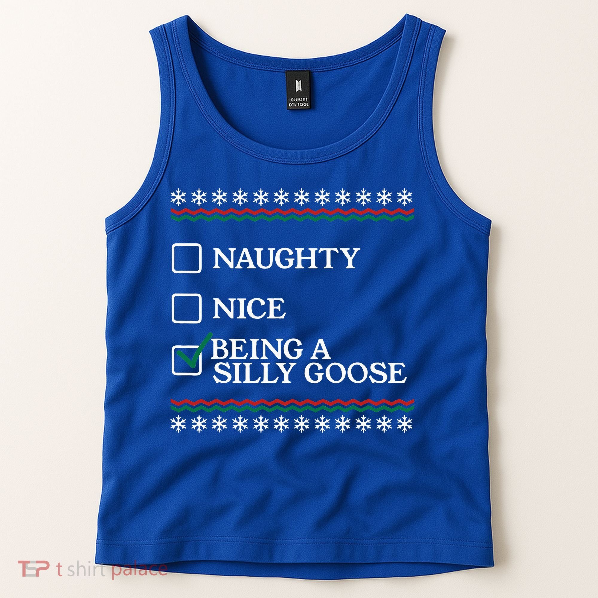Naughty Nice Being A Silly Goose Funny Christmas Xmas  Tank Top