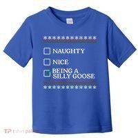 Naughty Nice Being A Silly Goose Funny Christmas Xmas  Toddler T-Shirt thumb 0