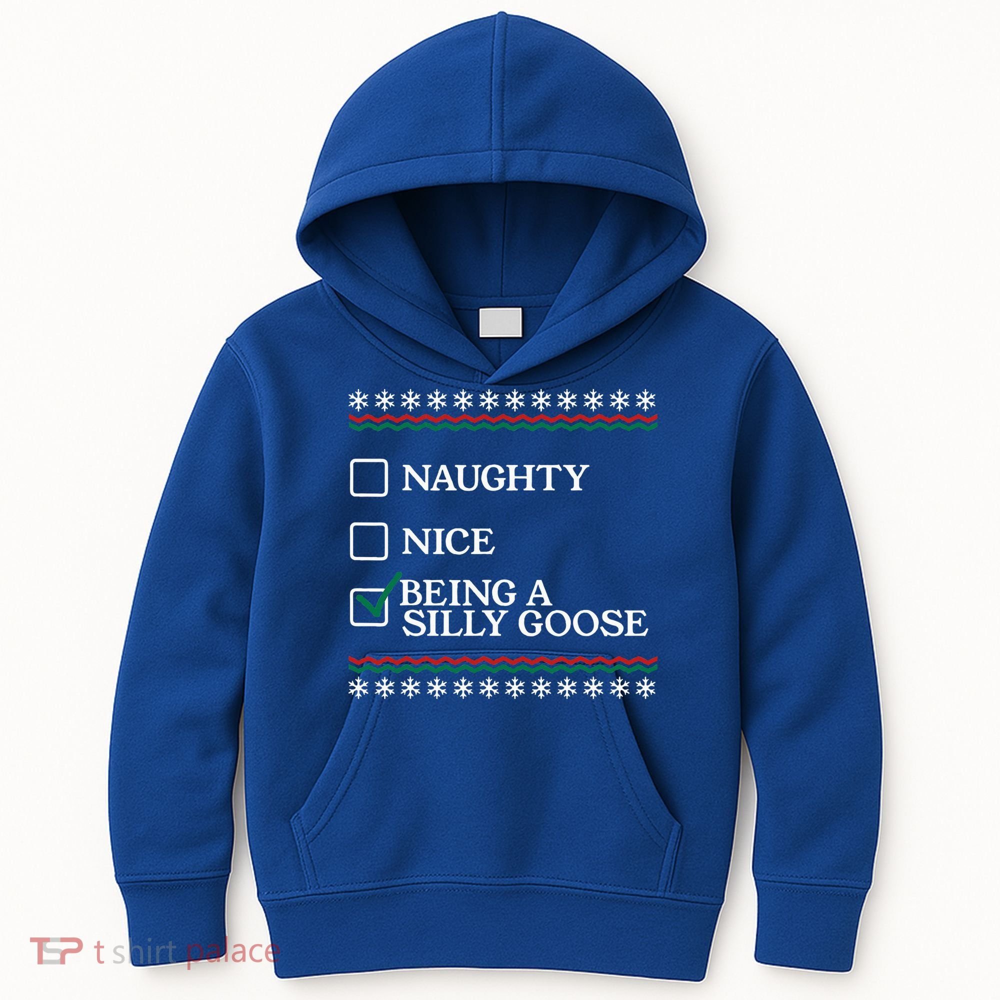 Naughty Nice Being A Silly Goose Funny Christmas Xmas  Kids Hoodie