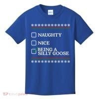 Naughty Nice Being A Silly Goose Funny Christmas Xmas  Kids T-Shirt thumb 0